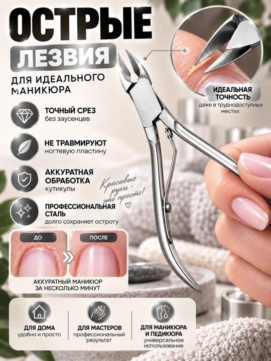 Кусачки маникюрные, для кутикулы, для ногтей, профессиональные инструменты