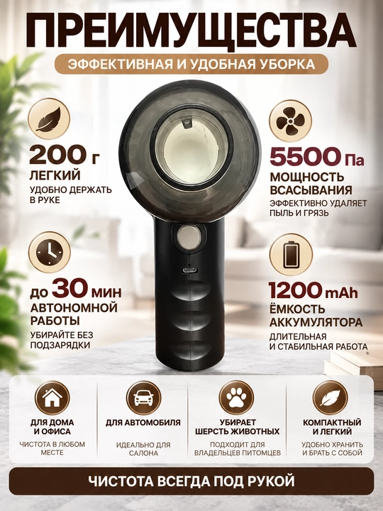 Avtomobil va uy changyutgichi,plisos simsiz, puflaydi va so'rib oladi