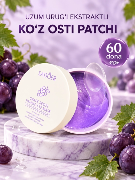Ko‘z osti uchun gidrogelli patchlar - 60 dona (30 juft)
