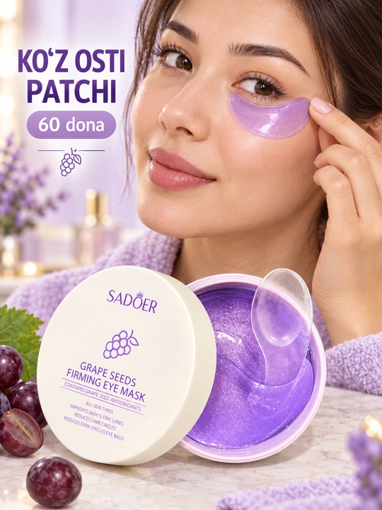 Ko‘z osti uchun gidrogelli patchlar - 60 dona (30 juft)