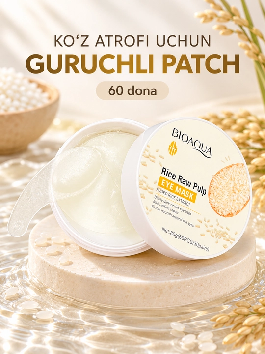 Ko‘z osti uchun gidrogelli patchlar - 60 dona (30 juft)