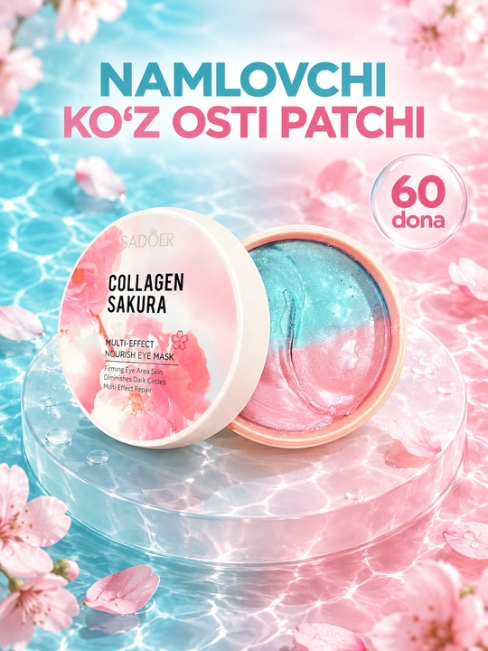 Ko‘z osti uchun gidrogelli patchlar - 60 dona (30 juft)