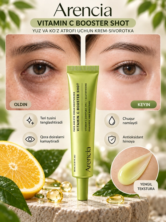 Arencia Vitamin C крем-сыворотка осветляющая, против пигментации  для осветления подмышка