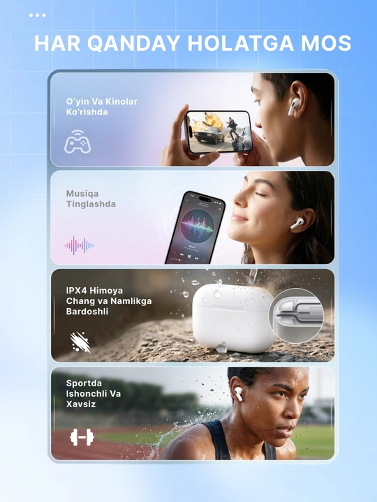 Simsiz quloqchinlar Pods Pro 3 ANC Premium, iPhone va Android uchun naushnik (+1ta sovg‘a)