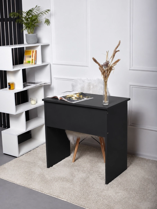 Yozuv stoli 75×75×45 sm, kompyuter stoli polkalar bilan, uy va ofis uchun ixcham stol - 