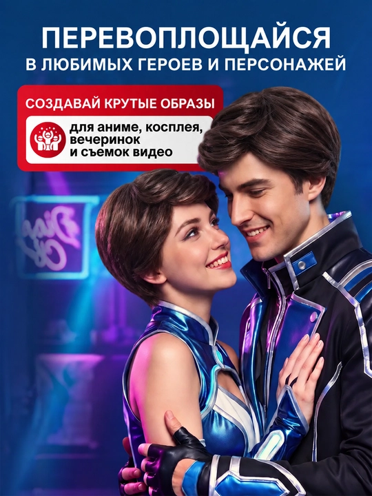 Парик каре из искусственных волос 54–60 см унисекс 130 г