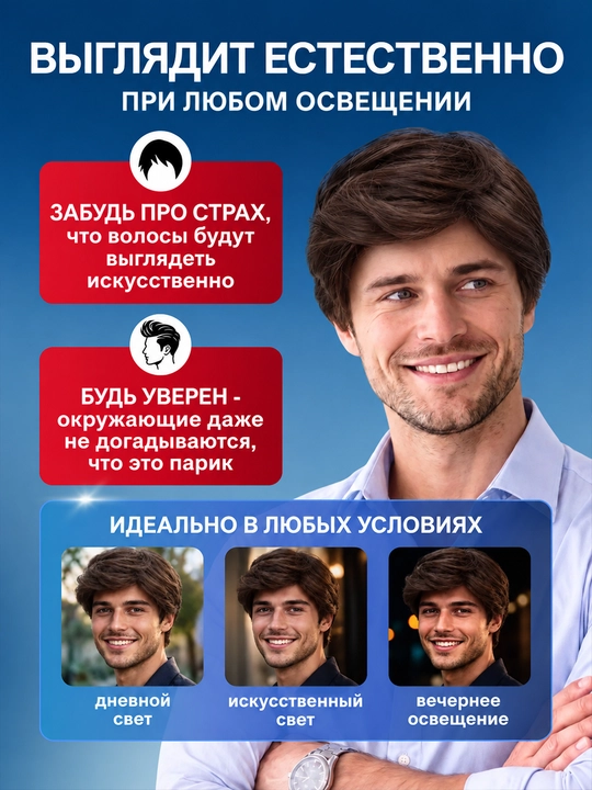 Парик каре из искусственных волос 54–60 см унисекс 130 г