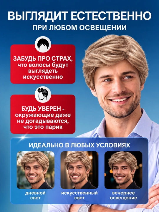 Парик каре из искусственных волос 54–60 см унисекс 130 г