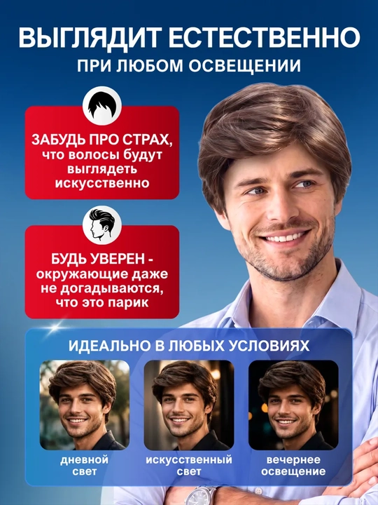 Парик каре из искусственных волос 54–60 см унисекс 130 г