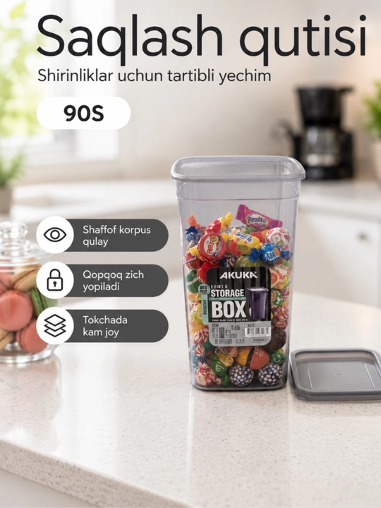 Oziq-ovqat mahsulotlarini saqlash uchun universal konteyner