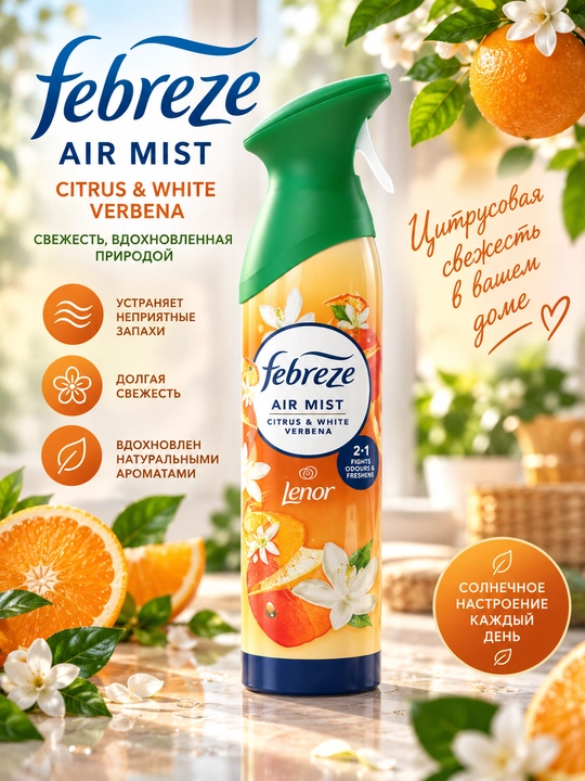 Febreze (Air Mist), Havo spreyi, yoqimsiz hidlarga qarshi 185 ml - 