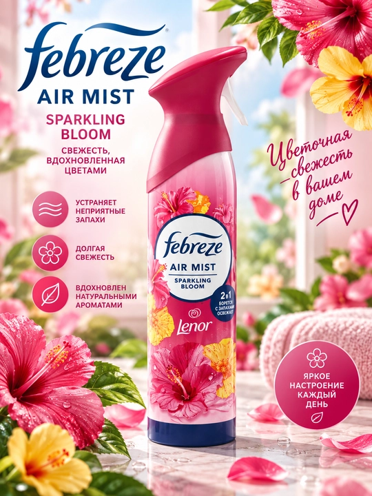 Febreze (Air Mist), Havo spreyi, yoqimsiz hidlarga qarshi 185 ml - 
