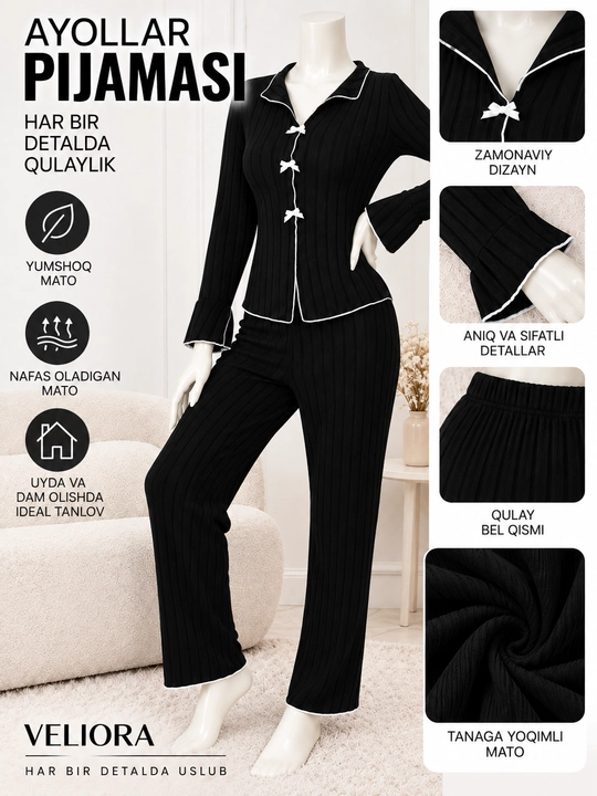 Ayollar uchun pijama, uy kiyimi, tungi ko‘ylak
