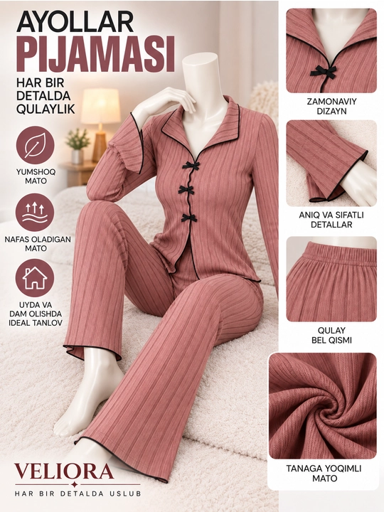 Ayollar uchun pijama, uy kiyimi, tungi ko‘ylak