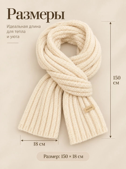 Ayollar uchun issiq to‘qilgan qishki sharf, yumshoq va zamonaviy, 150×18 sm