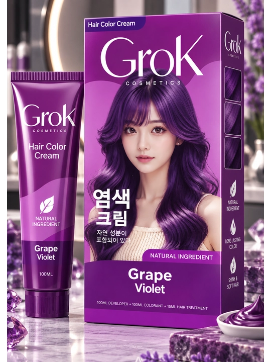 Стойкая краска для волос grok, Корея