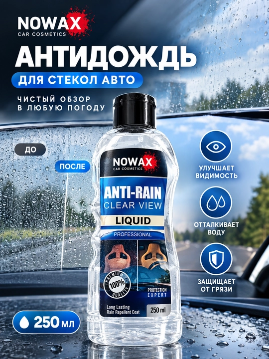 Anti Rain — водоотталкивающая жидкость для автомобильных стёкол - 