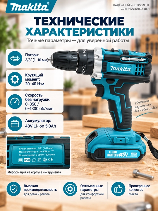 Akkumulyatorli drel-shurupovert MK 48V