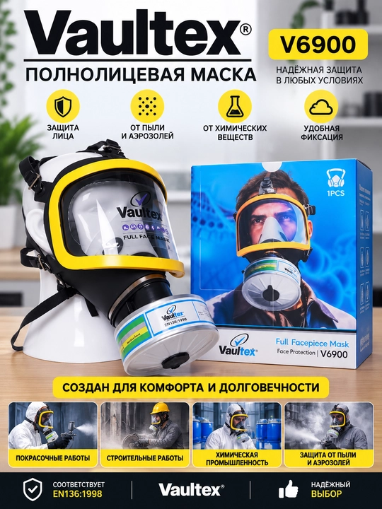 Респиратор полнолицевой с зеркалом