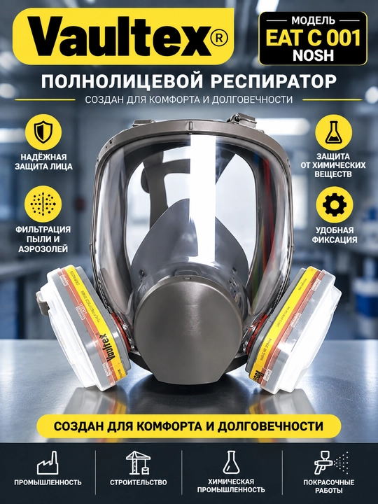 Респиратор полнолицевой с зеркалом