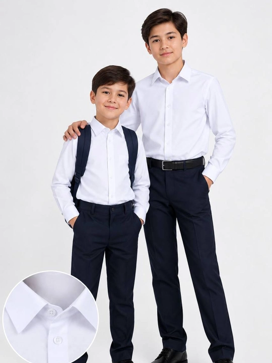Klassik koʻylak oʻgʻil bolalar uchun, maktab va bayram uchun, uzun yengli
