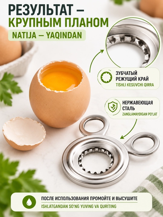 Открыватель для куриных яиц, ножницы для среза скорлупы, нержавеющая сталь