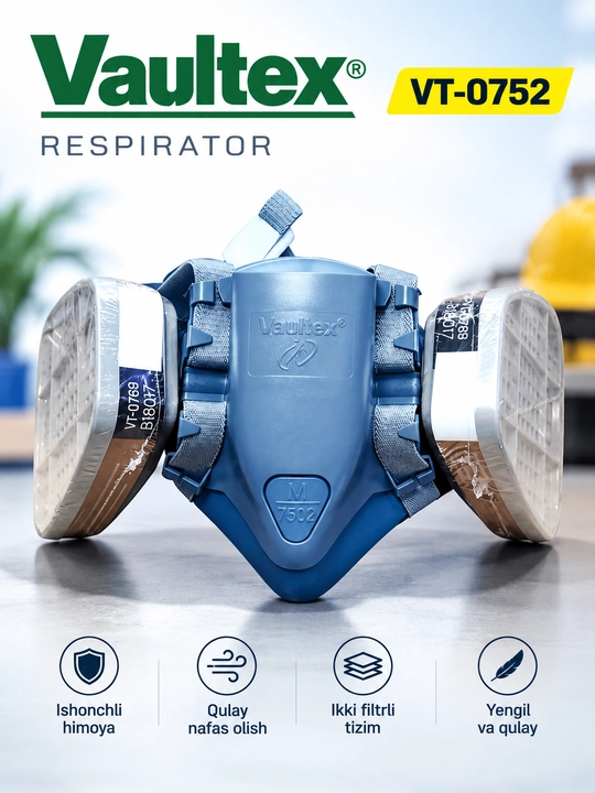 Respirator yarim niqobli, professional himoya