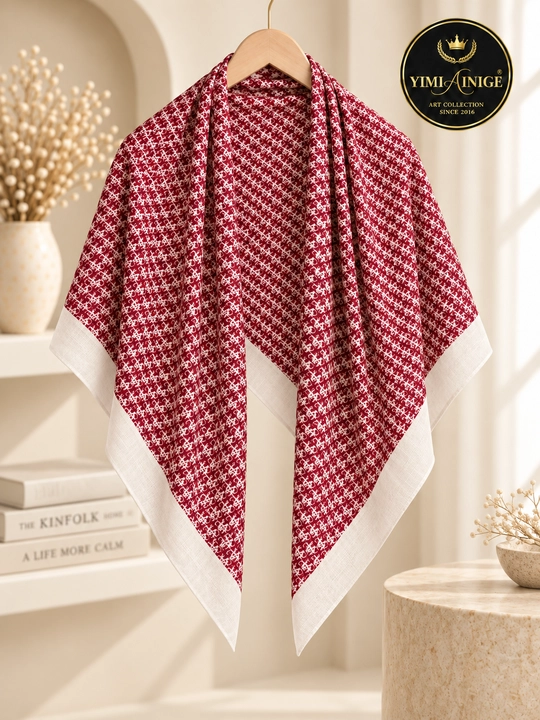 Ayollar uchun XB ro‘mol 110×110 sm, Dior uslubidagi monogram naqshli bosh ro‘mol