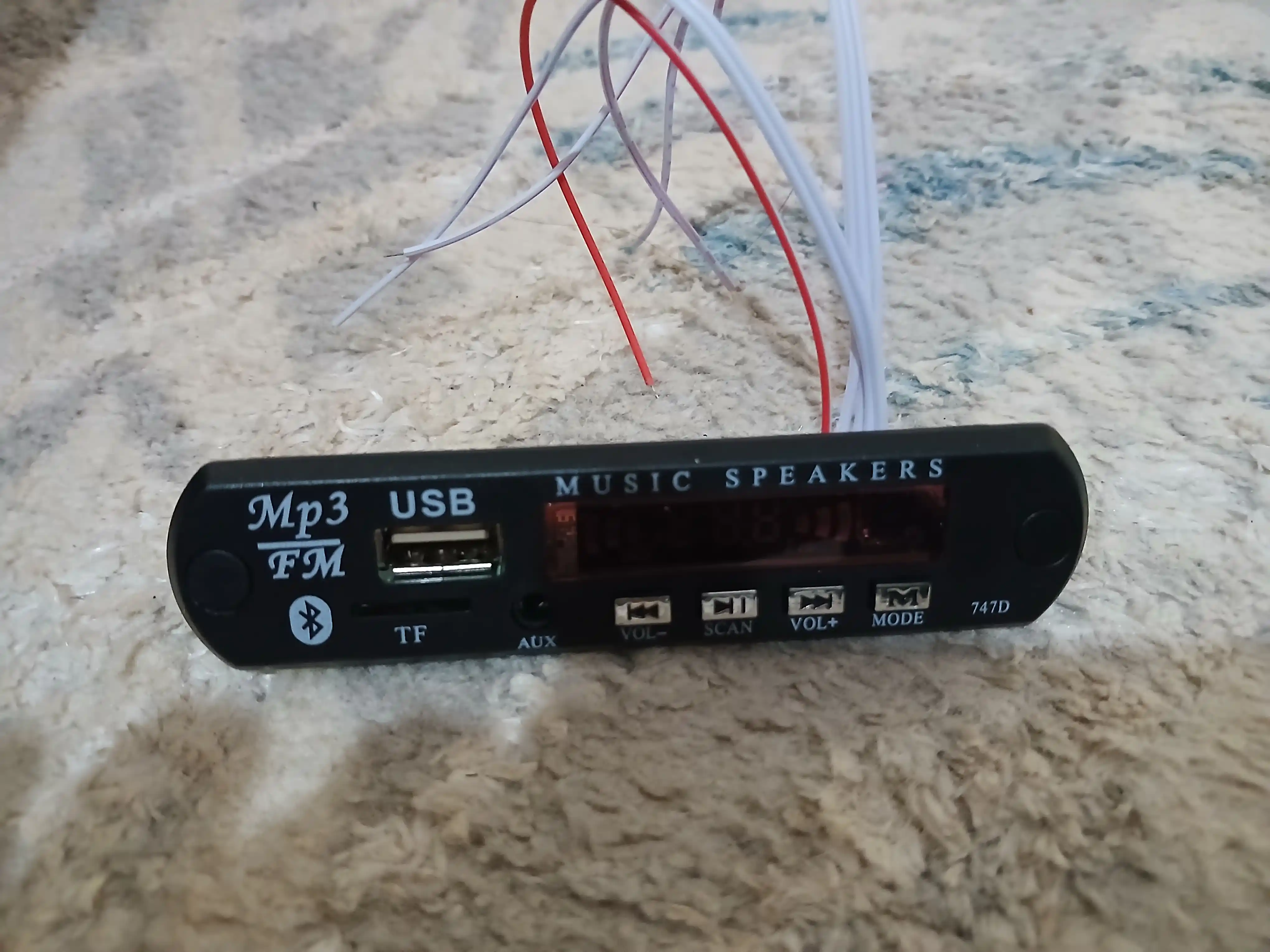 Mp3 modul, audiodekoder pultli, 12V, FM, AUX