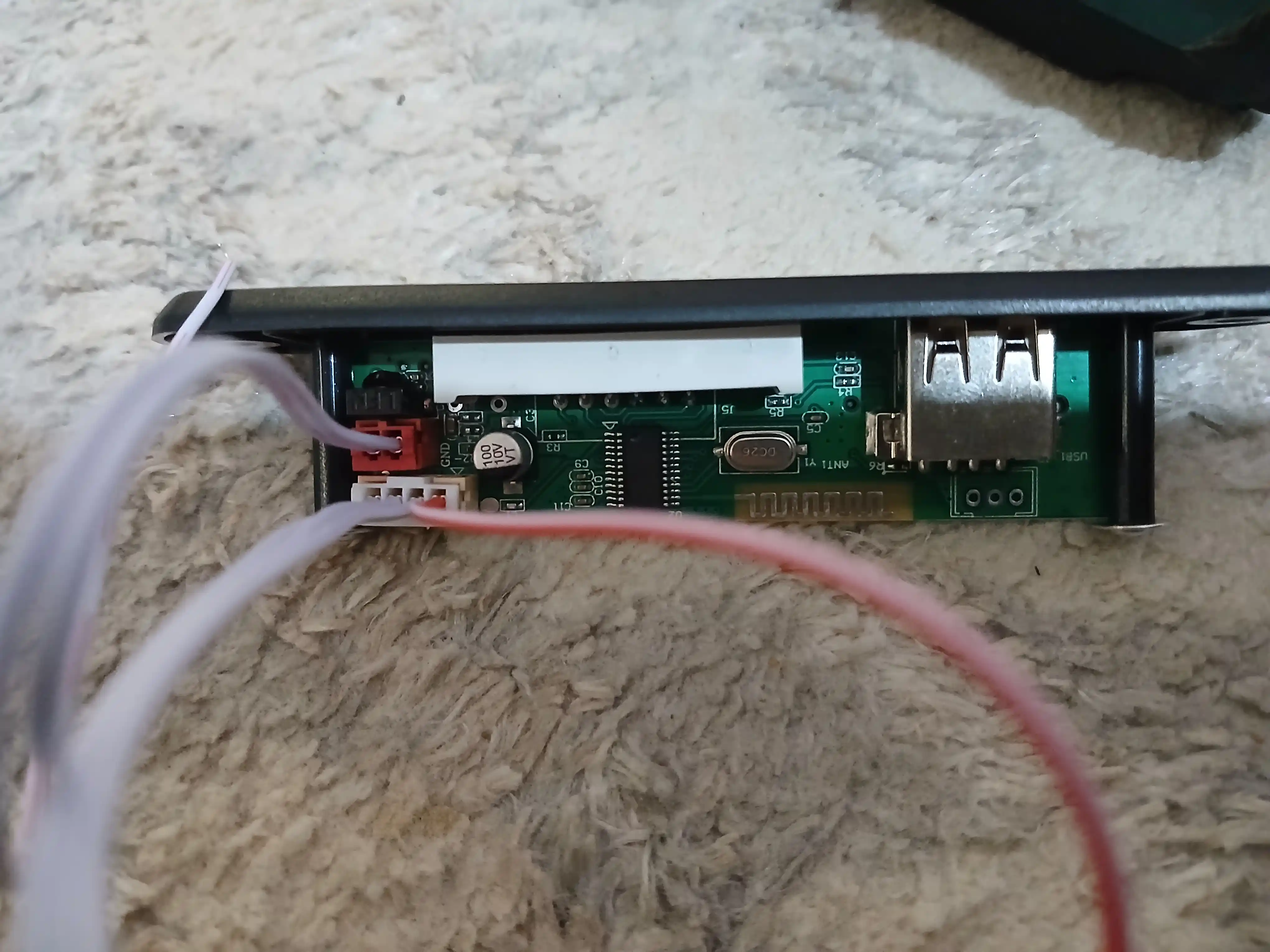 Mp3 modul, audiodekoder pultli, 12V, FM, AUX
