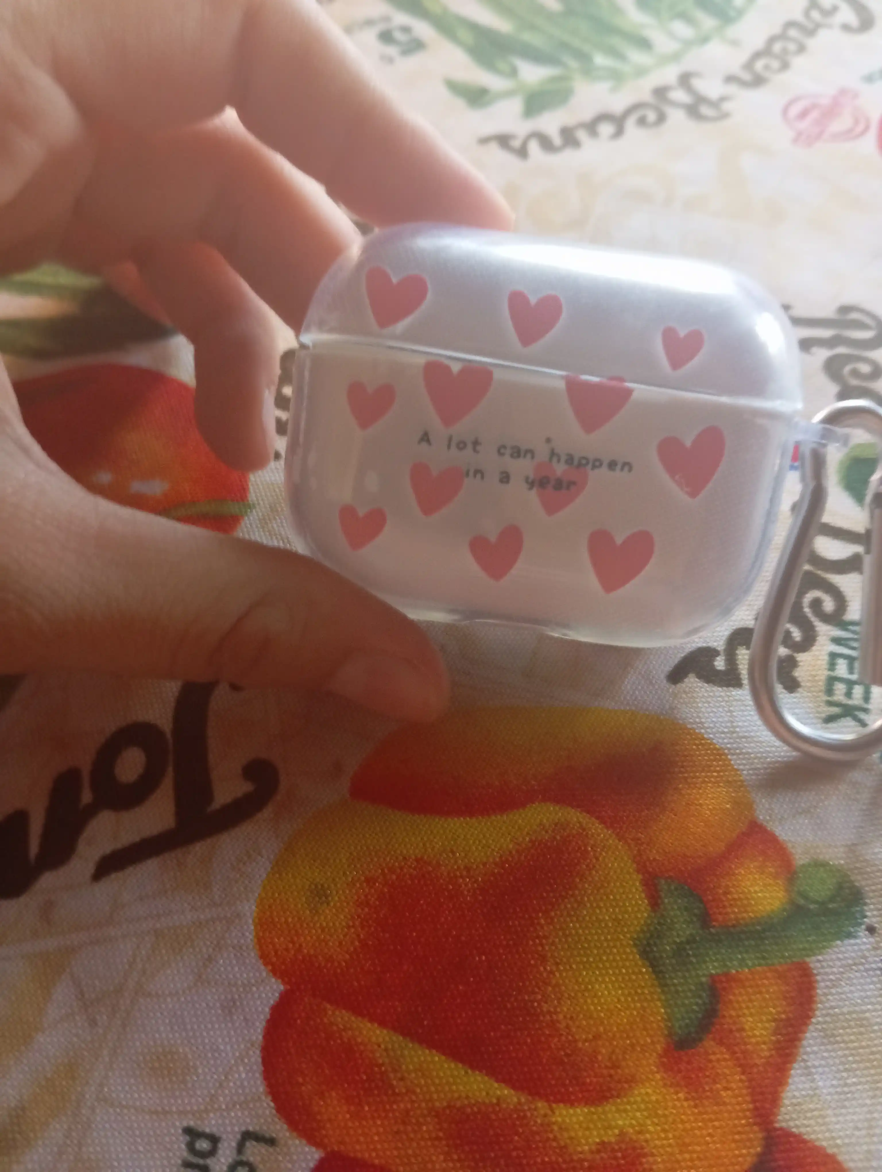 AirPods 1, 2 / Pro, 3, 4 simsiz quloqchinlar uchun g'ilof, yurak nashri bilan