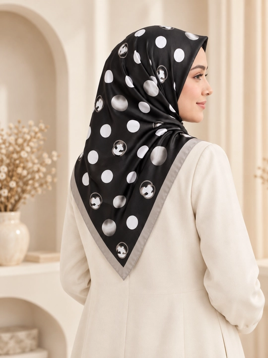 Ayollar uchun XB ro‘mol, 90×90 sm, bosh ro‘mol, hijob uchun naqshli ro‘mol