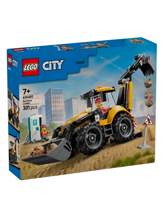 Конструктор LEGO City Экскаватор-погрузчик 60480, 301 деталей - 