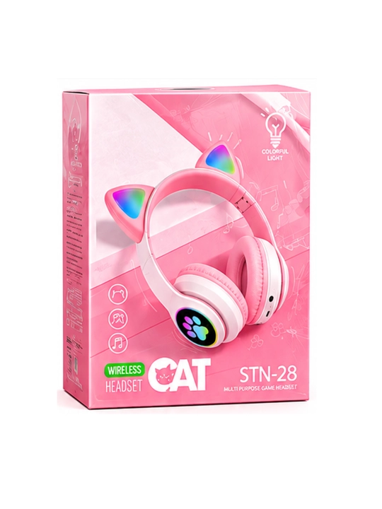 Simsiz Bluetooth quloqchinlar STN-28, yoritiladigan mushuk quloqlari bilan