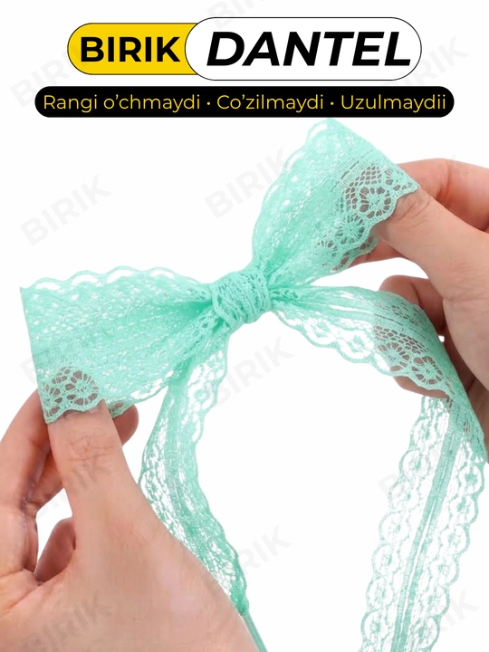 Dantel bog'ich 30 mm 100 sm krossovka uchun — ochiq to'qima, chiroyli bantik, BIRIK DANTEL