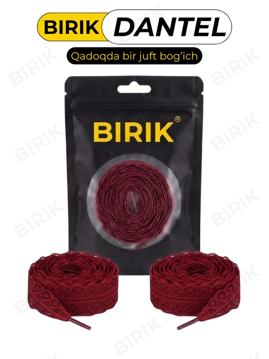 Dantel bog'ich 30 mm 100 sm krossovka uchun — ochiq to'qima, chiroyli bantik, BIRIK DANTEL