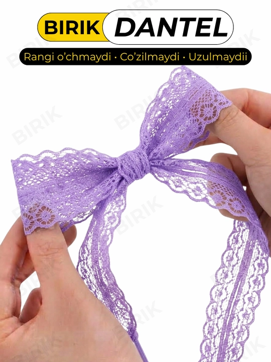 Dantel bog'ich 30 mm 100 sm krossovka uchun — ochiq to'qima, chiroyli bantik, BIRIK DANTEL