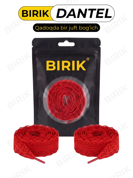 Dantel bog'ich 30 mm 100 sm krossovka uchun — ochiq to'qima, chiroyli bantik, BIRIK DANTEL