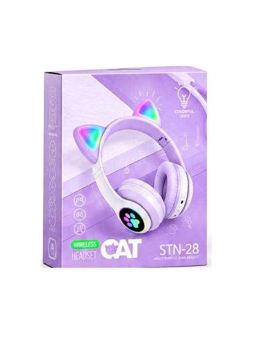 Simsiz Bluetooth quloqchinlar STN-28, yoritiladigan mushuk quloqlari bilan