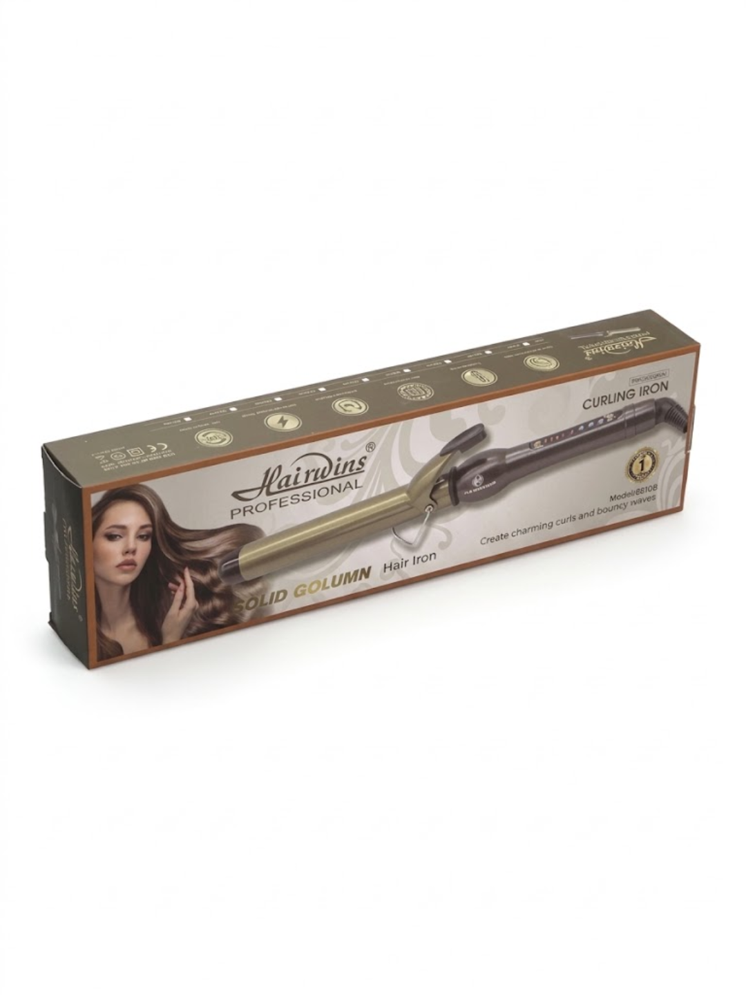 Плойка для волос Hairwins HW-8810 профессиональная, конусная для локонов, утюжок стайлер