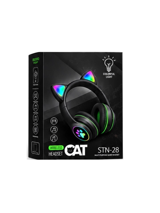 Simsiz Bluetooth quloqchinlar STN-28, yoritiladigan mushuk quloqlari bilan