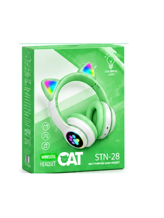 Simsiz Bluetooth quloqchinlar STN-28, yoritiladigan mushuk quloqlari bilan