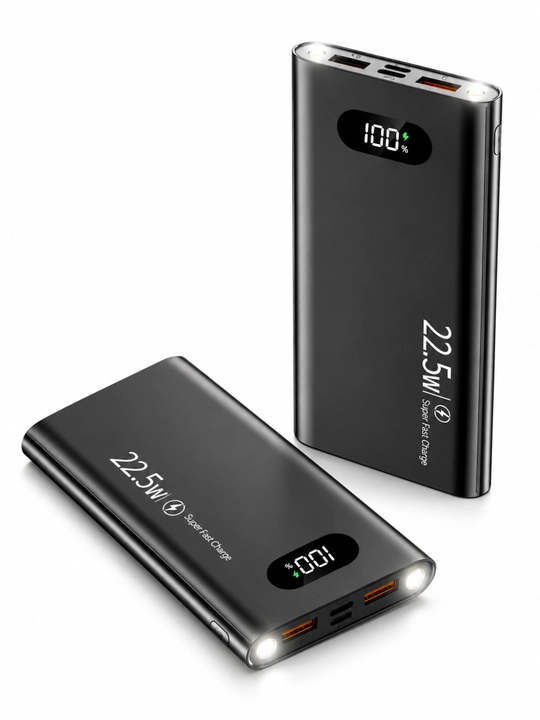 Power Bank 20 000 мАч, 22.5W, быстрая зарядка, LED-дисплей и фонарик