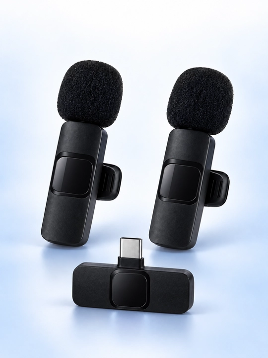 K9 simsiz petlichka mikrofon, 2 dona, Type-C va Lightning uchun, telefon uchun