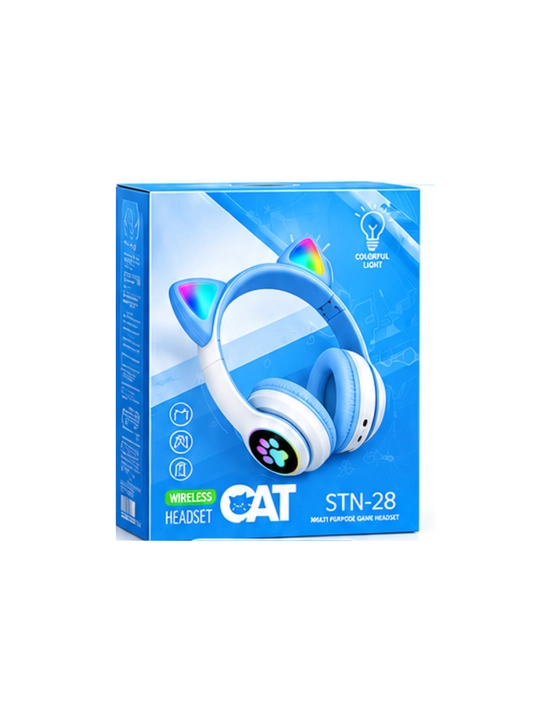 Simsiz Bluetooth quloqchinlar STN-28, yoritiladigan mushuk quloqlari bilan