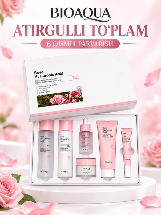 SADOER 6 in 1 yuz parvarishi to‘plami – Avocado. Snail. Collagen. Vitamin E