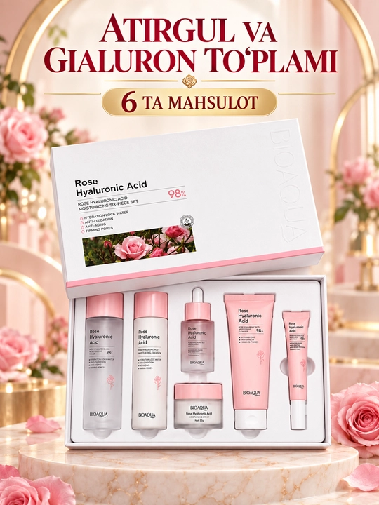 SADOER 6 in 1 yuz parvarishi to‘plami – Avocado. Snail. Collagen. Vitamin E
