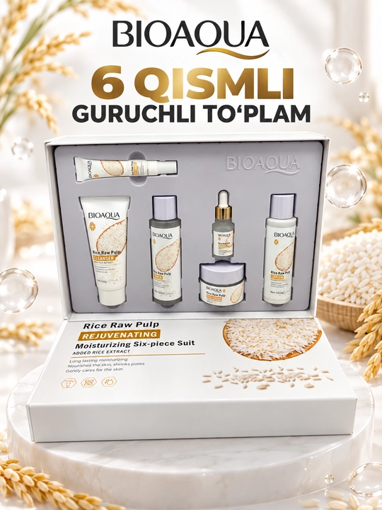 SADOER 6 in 1 yuz parvarishi to‘plami – Avocado. Snail. Collagen. Vitamin E