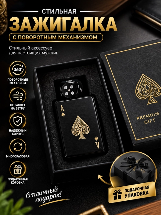 Зажигалки в виде колоды карты типа Zippo разных цветов, без топлива, в подарочной коробки