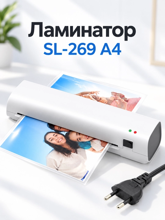 Ламинатор SL269 A4/A5/A6 для документов и фото, 50 плёнок A4 в подарок